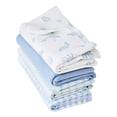 thumbnail image 1 of Parent's Choice Blue Sealife Cotton Flannel Receiving Blankets, 4 Pack, 1 of 6