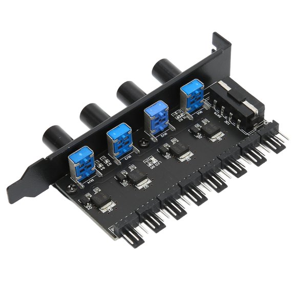 PC 8 Channel Fan Hub,PC Fan Hub 4 Knob 8 Channels 4PIN Interface 72W PCI Bracket Cooling Fan Speed Controller For CPU Chassis HDD VGA PWM,PC Fan Controller