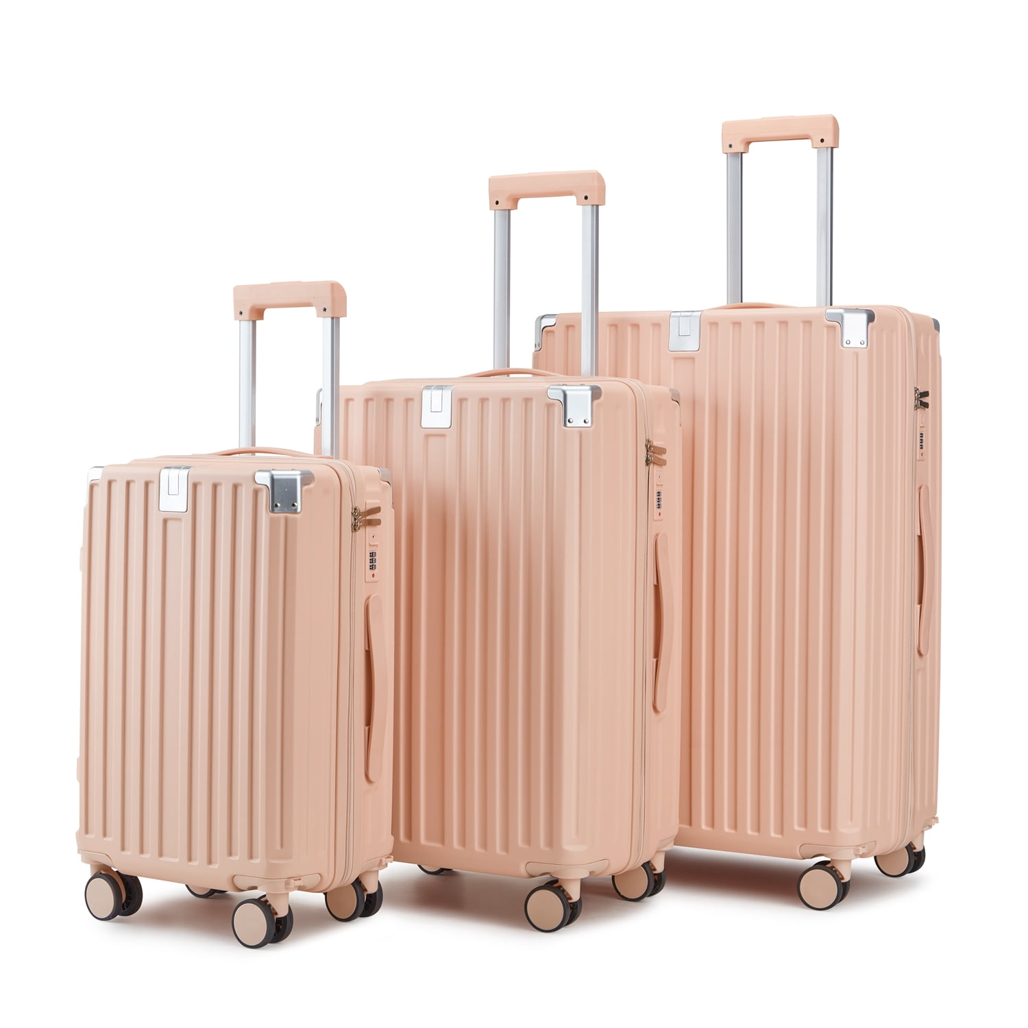 PC+ABS 3-Piece Business Luggage Set with USB Lock, 20"/24"/28" Spinner Suitcases, Silent Wheels, Mature Business Design for Professional Travelers