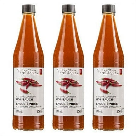 PC Authentic Louisiana Hot Sauce, 177ml/6 fl. oz., Bottle, (3 Pack)