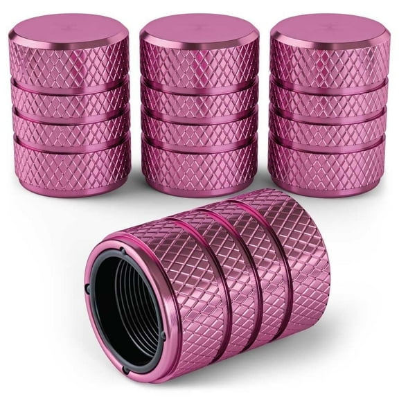 PC Autoworks Tire Valve Caps – Anti-Rust, Premium Anodized Aluminum, Corrosion-Resistant, Easy Install, Universal Fit – 1 pack/Set of 4 - Rose