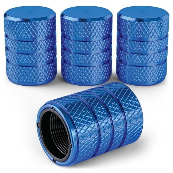 PC Autoworks Tire Valve Caps – Anti-Rust, Premium Anodized Aluminum, Corrosion-Resistant, Easy Install, Universal Fit – 1 pack/Set of 4 - Ice Blue