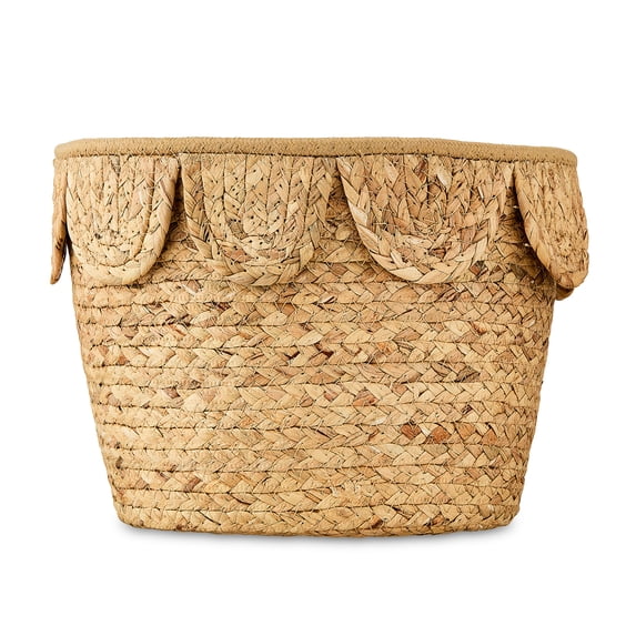 Parent's Choice Scallop Nursery Basket Made of Natural Water Hyacinth