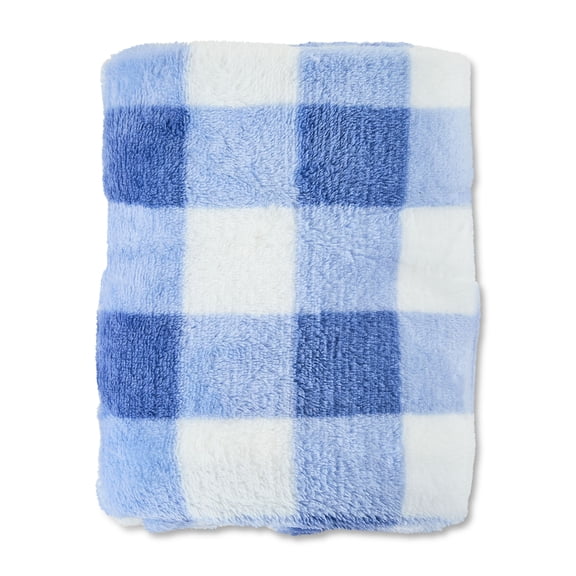 Parent's Choice Blue and White Gingham Blanket, 30 in x 35 in