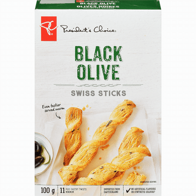 PC Black Olive and Butter Swiss Sticks, 100g/3.5 oz {Imported from Canada}