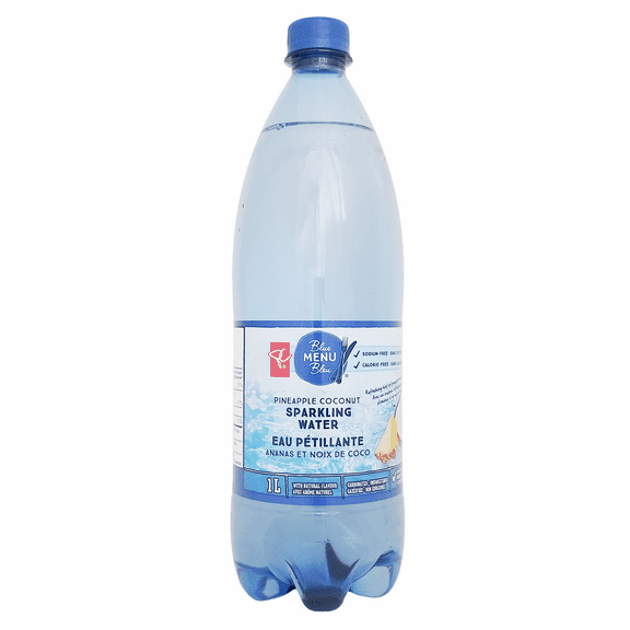 PC Blue Menu Pineapple Coconut Flavored Sparkling Water, 1L/35.2 fl oz