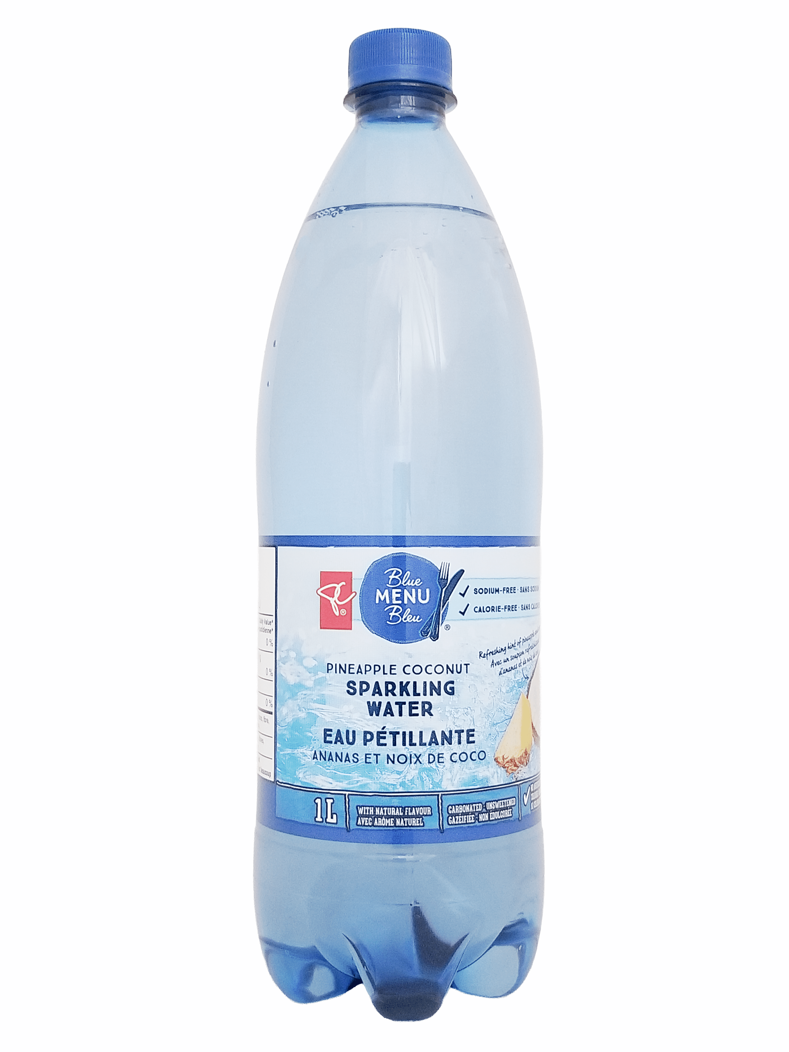 PC Blue Menu Pineapple Coconut Flavored Sparkling Water, 1L/35.2