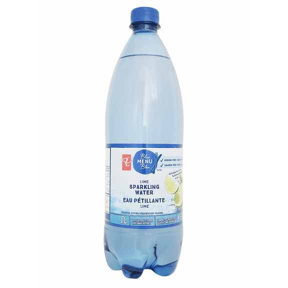 PC Blue Menu Unsweetened Lime Flavored Sparkling Water, 1L/35.2 fl oz