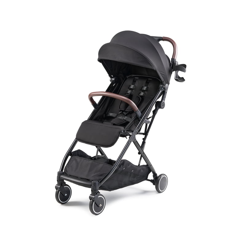 Parent's Choice Quick Fold Baby Stroller with Full-reclining Backrest,  Compact and Lightweight Design for travel convenience, Black
