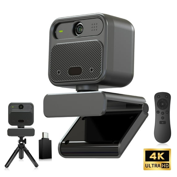 Vizolink 4K EPTZ Webcam with Dual Microphones, Zoom Remote, Precisefocus, USB for PC, Laptop, Switch 2, Conference, Video Streaming
