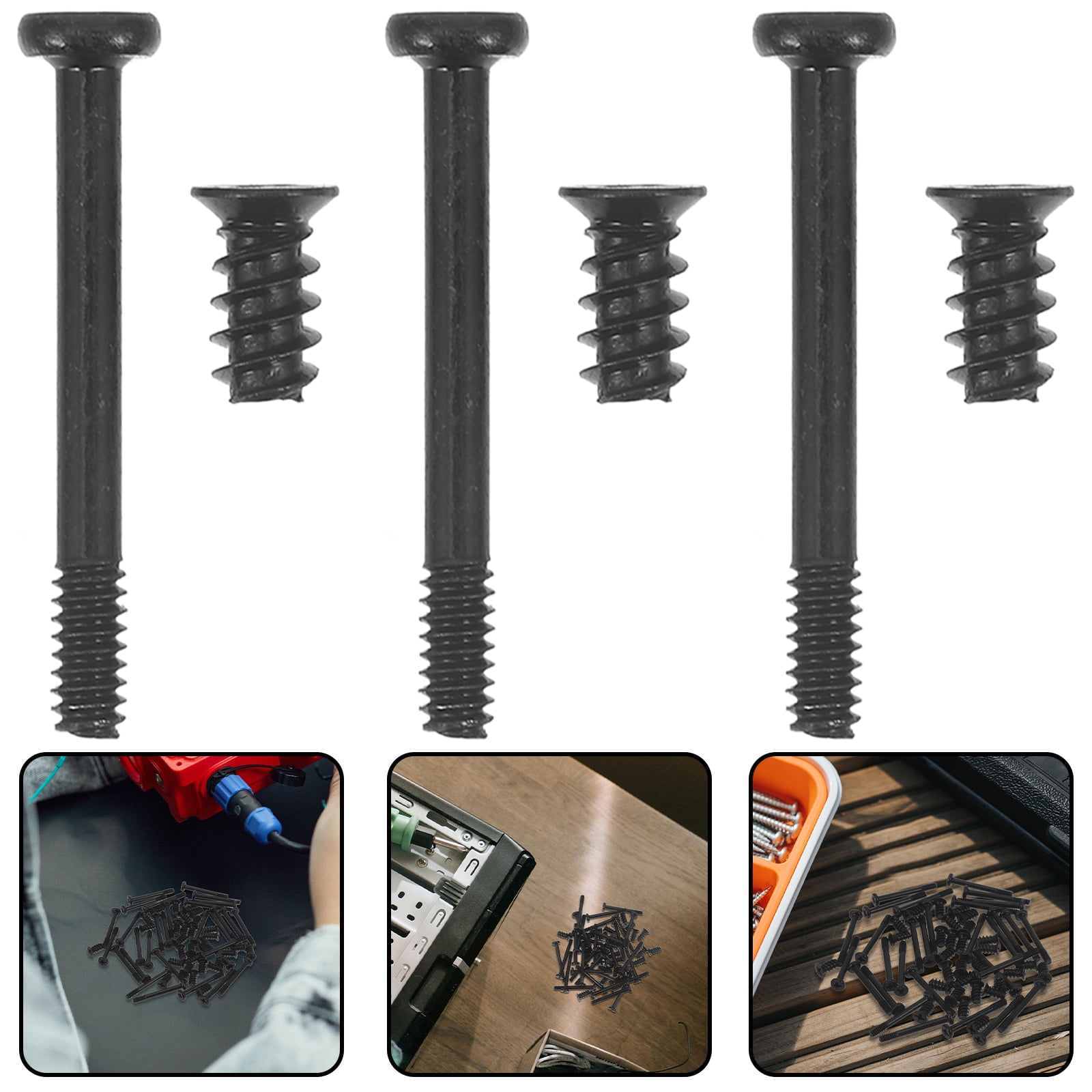 Mini Radiator Screws BESTYASH 60pcs pc radiator fan screws Tapping Screw Iron Flat Head For ...