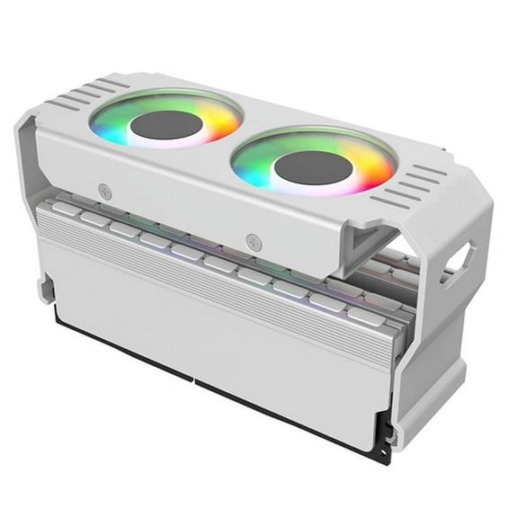 PC Case RAM Memory Module ARGB Cooler DDR3 to DDR5 5V 3Pin PWM 4Pin Light Sync 120mm Dual Fans Cooling Radiator White
