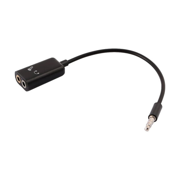 PC Cellphone 3.5mm Stereo Audio Male to Female Headset Microphone Adapter Black