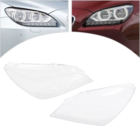 PC Clear Closed Headlight Lens Cover For BMW 6 Series M6 F06 F12 F13 640i 650i Coupe 2010-2015
