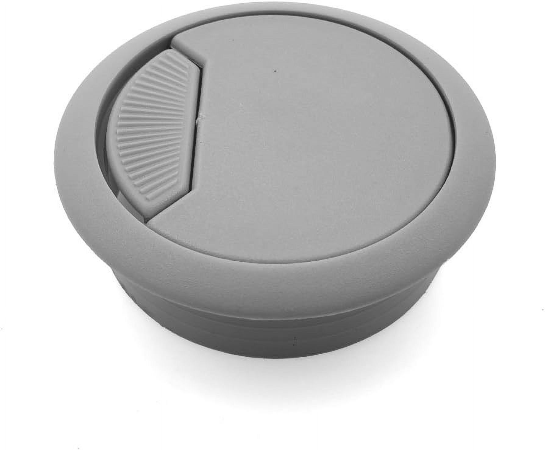 PC Computer Cord Cable Wires Organizer Hole Cover 23/8" Gray Plastic