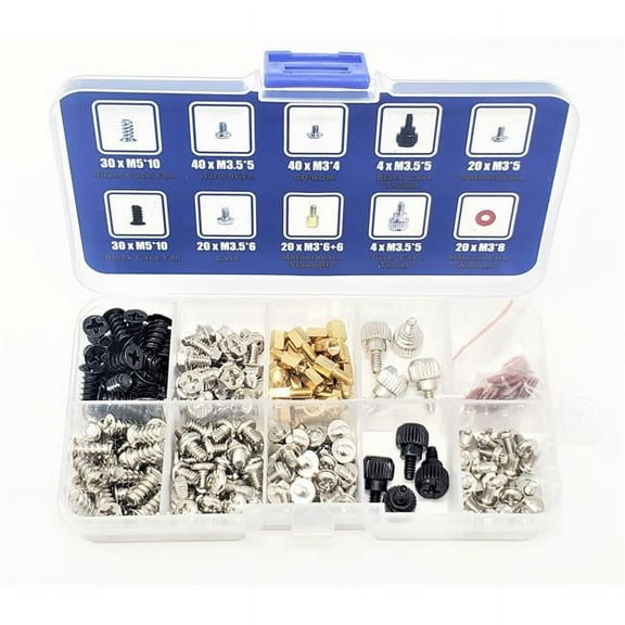 PC Computer Screws Assortment Kit for Computer Hard Drive Mother Board Standoffs Fan CD-ROM Assembling - 228 Piece