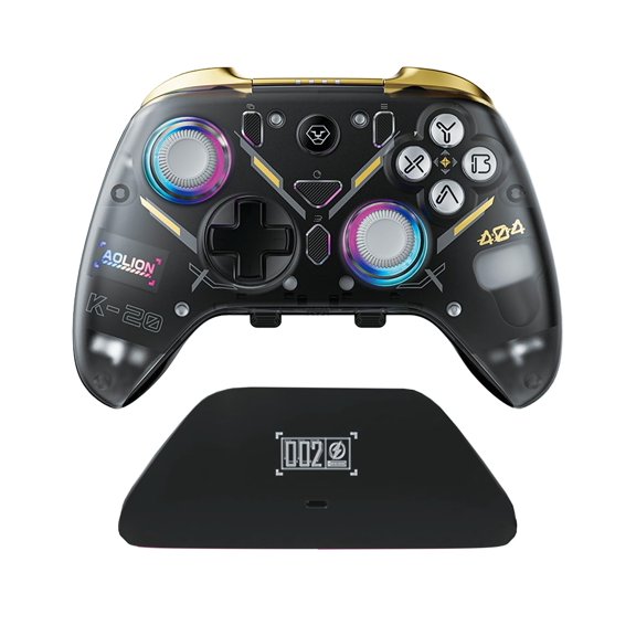 PC Controller Bluetooth Controller with Hall Triggers Hall Joysticks RGB Light for PC/Switch/iOS/Android 1000mAh with Charging Dock.