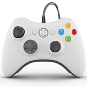 وحدة تحكم للكمبيوتر الشخصي، وحدة تحكم سلكية لجهاز Xbox 360/PC، كابل USB مقاس 71 بوصة/1.8 متر، اهتزاز مزدوج - أبيض