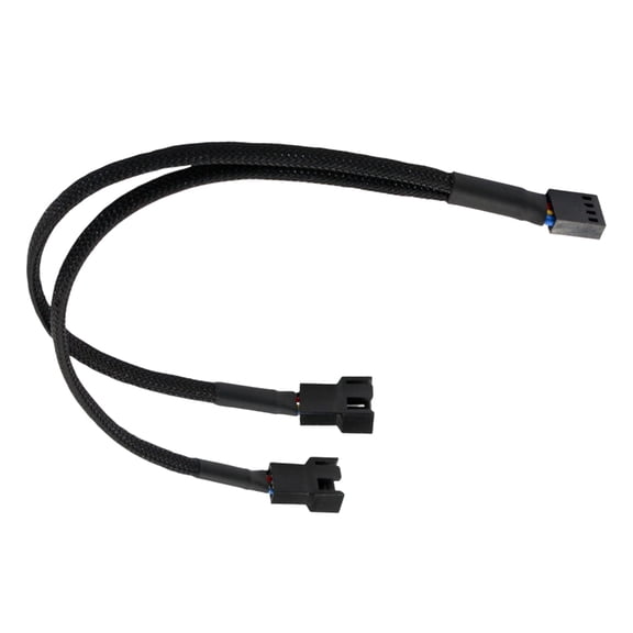 PC Cooling Fan Adapter Cable 2 Port Splitter with Sync Speed Controls
