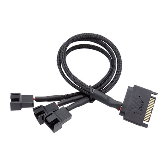 PC Cooling Systems Splitter Cable SATAs Powereds 4Pin/3pin Fan Adapter With Reinforced Meshes Coating And Secure Installation