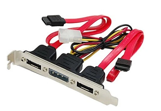 PC DIY SATA to eSATA with 4Pin IDE Molex Power Supply Socket Adapter Converter Card Full-Height Profile For External Hard Drive