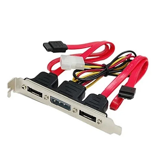 PC DIY SATA to eSATA with 4Pin IDE Molex Power Supply Socket Adapter Converter Card Full-Height Profile For External Hard Drive