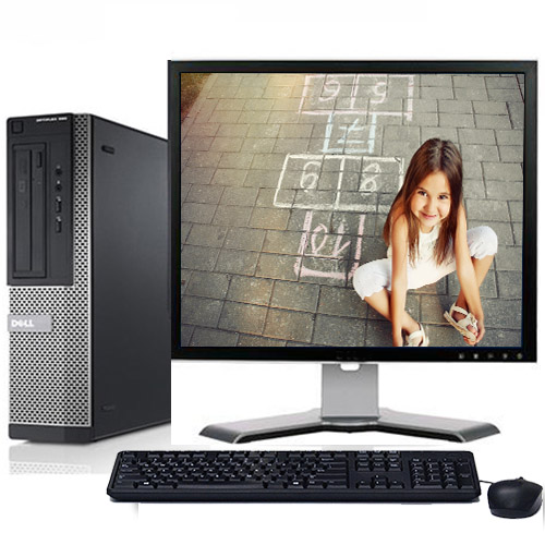 PC- Dell Optiplex 390790 DesktopSFF Intel i3 3.1GHz 2nd gen 8GB RAM 500GB SATA Win 10-64 Pro 17 LCD km  DVD-RW  WIFI
