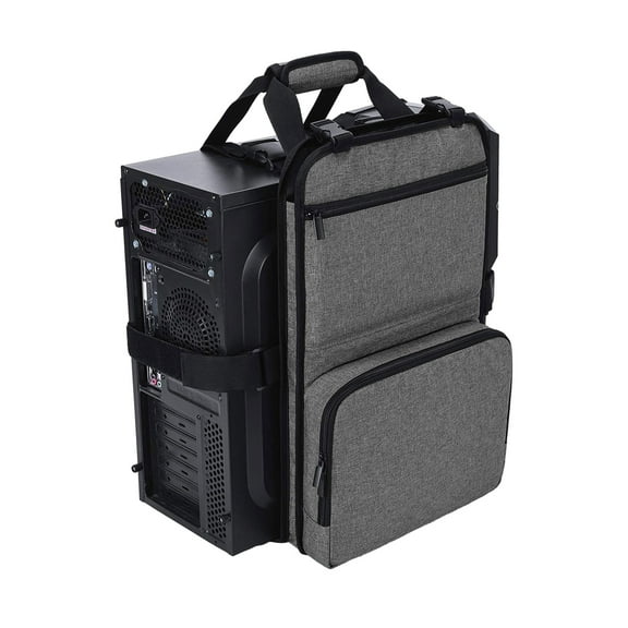 PC Desktop Carrying Case with Multiple Storage Pocket Bag for Keypad Cable Headphone PC Computer Tower Bag