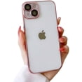 thumbnail image 1 of PC Electroplating All-Inclusive Hard case, Clear Phone case, Transparent Back, Comes with Lens Film, Simple Design, for iPhone 15 14 13 12 Pro Max Plus case (Pink,iPhone 15 Pro), 1 of 8