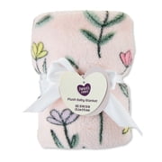 Parents Choice Floral Plush Baby Blanket - Multicolor, 30 in x 36 in