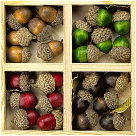 PC Fall Decor - Harvest Hand Painted Acorn in box 24pc