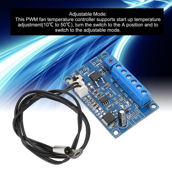 PC Fan Speed Governor, PWM Temperature Control, 4A <span Style="background:red"></span> Current, Quiet Cooling Solution