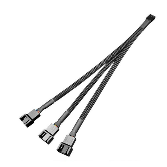 PC Fan Splitter Adapter Cable Increase Airflow, Flexible for All 4 Pin and 3 Pin Case Fans