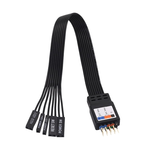 PC Front Panel Cable 2Pin To 9Pin For Motherboard Power Switches Reset Button And Drive LED With Multiple Length Option