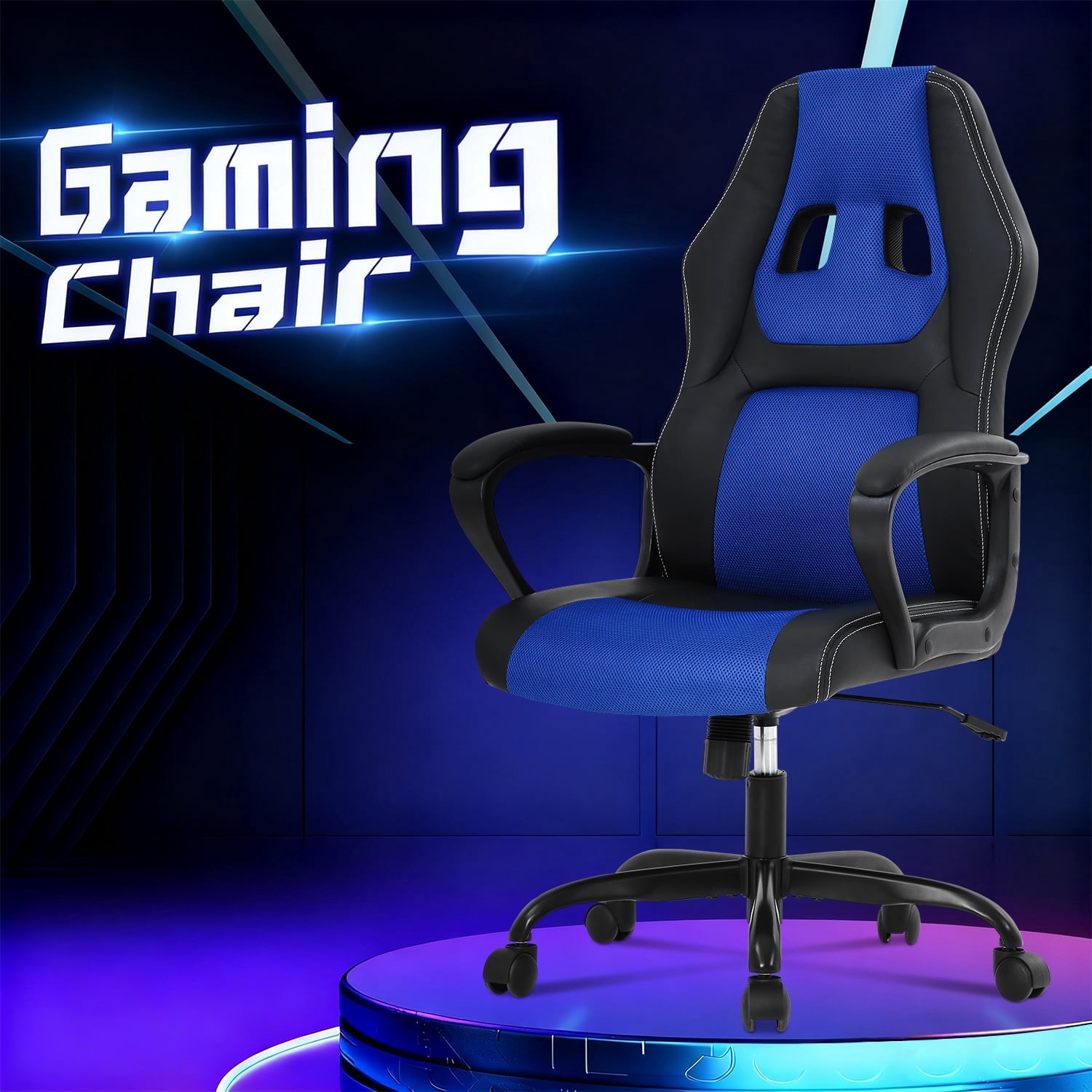 PC Gaming Chair Ergonomic Office Chair 250LBS Adujstable Desk Chair with Lumbar Support Arms Headrest Executive Computer Chair for Adults, Blue