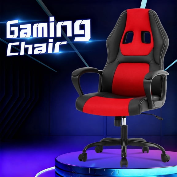 PC Gaming Chair Ergonomic Office Chair 250LBS Desk Chair with Lumbar Support Arms Headrest High Back PU Leather Racing Chair Rolling Swivel Executive Computer Chair for Adults, Red