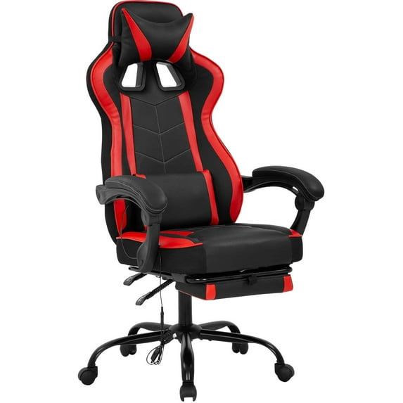BestOffice Ergonomic Gaming Chair, Lumbar Support, Rolling Swivel for Men, Women(Red)