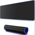 thumbnail image 1 of PC Laptop Rubber Gaming Computer Mouse Pad Mat Large Size 600*300*2mm Blue Edge, 1 of 13
