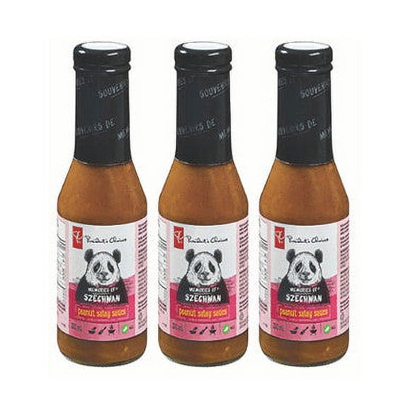 PC MEMORIES OF Szechwan Spicy Peanut Satay Sauce, 350ml/11.8oz., (3 Pack)