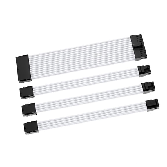 PC Module Power Extension Cable Set for Computer Case 24Pin PCIE 6+2Pin 8Pin CPU 4+4Pin Power Connectors Black