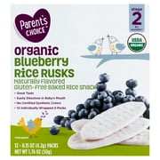 Parent's Choice Blueberry Rice Rusks Baby Snacks, Stage 2, 12 Pack