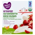 thumbnail image 1 of Parent's Choice Organic Strawberry Rice Rusks Baby Snacks, 0.15 oz Box (12 Pack), 1 of 3
