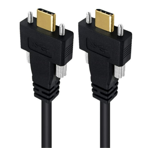 PC Panel Mount USB C Type C Cable Double Screw Locking Cord 10Gbps 4K60hz
