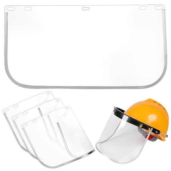 PC Plastic Safety Face Shield Rectangle Clear 200x395x2.5mm Hole: 7.5x18.5mm and 7.5x17mm