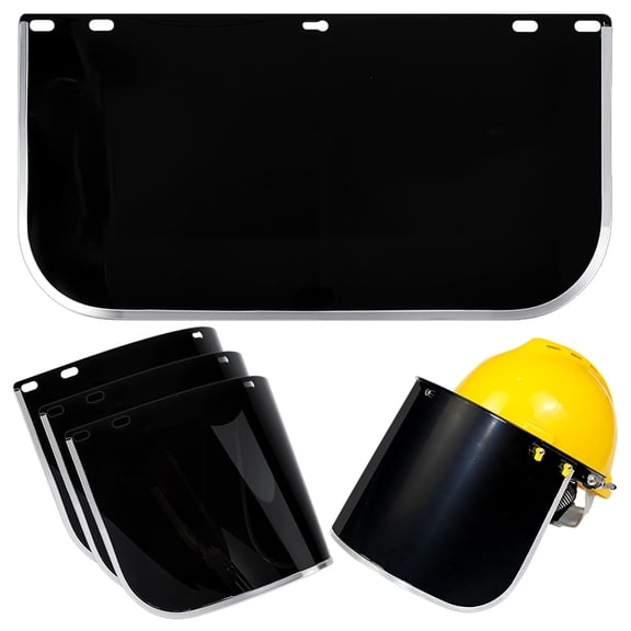 PC Plastic Safety Face Shield Rectangle White 200x395x2.5mm Hole: 7.5x18.5mm and 7.5x17mm