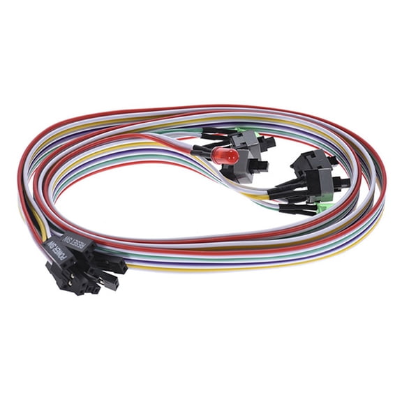 PC Power Button Switches Cable With LED Indicators, 26inch Case Front Bezel Wire for Desktop Motherboards