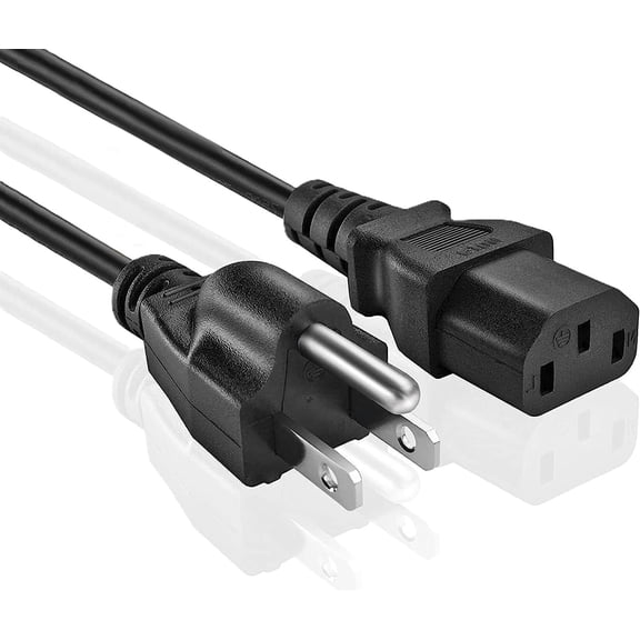 PC Power Cord - 3 Prong AC Power Cable for Computer, Monitor, Speaker, Scanner, Printer - IEC 320 C13 to NEMA 5-15P, 18awg, 125V 10 Amp (3-Feet)
