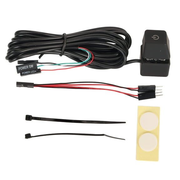 PC Power Switch Blue Switch Mechanical Key Backlit Plug and Play PC Power Button for Desktop Computer Office Gaming