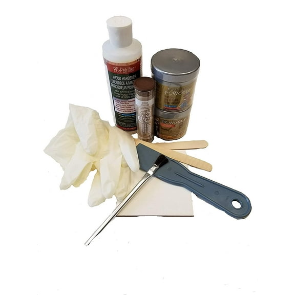 PC Products 84113 Rotted Wood Repair Kit, Water-Based Hardener, Epoxy Paste & Epoxy Putty, 1 oz