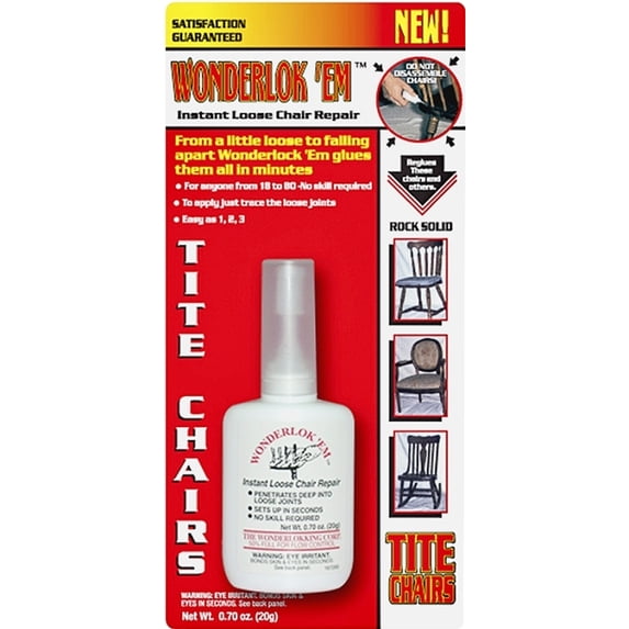 PC Products Adhesive for Chair Joint and Furniture Repair, 20 gram, Clear